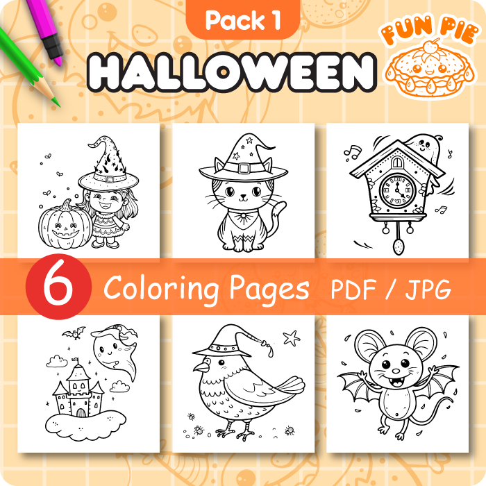 Halloween Coloring Pages - Pack 1 - Image 2