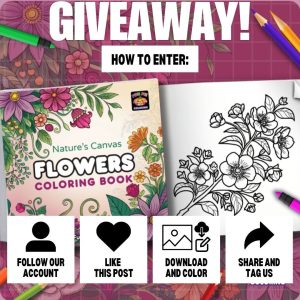 Giveaway Contest - Nature's Canvas Flowers Coloring Book