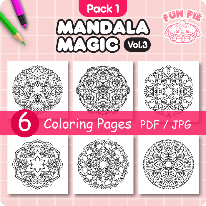 Mandala Coloring Pages, Vol.3 - Pack 1 - Image 2