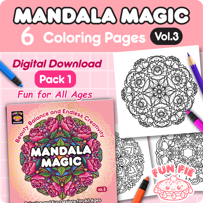 Mandala Coloring Pages, Vol.3 - Pack 1